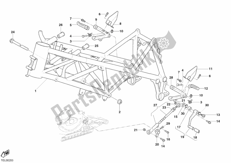 All parts for the Frame of the Ducati Superbike 749 S 2005